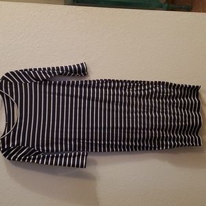 2 for $20 Navy and White Stripe Midi Dress